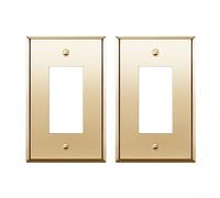 Placa de cubierta de latón dorado cepillado, paquete de 2 unidades para enchufes estándar americanos, panel de pared elegante para mejoras del hogar
