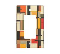 Placa de cubierta decorativa de interruptor de bloque de color estético, 1 banda, placa frontal eléctrica geométrica retro funky para decoración de dormitorio y baño, placa de interruptor de tamaño