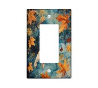 Placa de cubierta decorativa para interruptor de luz, diseño de perro Cocker Spaniel de otoño, 1 banda, placa frontal eléctrica de hoja de arce de lujo otoñal para cocina, baño, decoración de cubierta