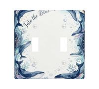 Placa de cubierta doble para interruptor de luz, diseño de ballena, burbujas de coral oceánico marino, plástico, tamaño estándar, cubierta de interruptor de luz para nuevo apartamento, hogar
