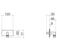 Placa de cubierta Dornbracht, 120x60x9mm, con conexión de pared integrada, 12700979-00, Color: cromado