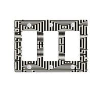 Placa de cubierta geométrica para interruptor de luz, diseño de laberinto blanco y negro para decoración moderna, placas de pared termoplásticas, tamaño estándar de 3 bandas