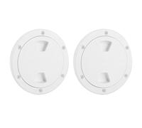 Placa de Cubierta para Barco, Cubierta de Escotilla de Inspección de Plástico ABS Blanco de 4 Pulgadas, Diseño de Sello de Junta Tórica para Yates Marinos, Superficie Antideslizante, 2