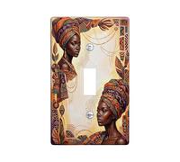Placa de cubierta para interruptor de luz africana, diseño étnico cultural geométrico, cultural, de plástico cálido, tamaño estándar, para dormitorio, baño, cocina, decoración de entrada (individual)