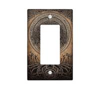 Placa de cubierta para interruptor de luz celta del árbol de la vida, diseño vintage marrón oscuro para decoración del hogar, placas de pared ecológicas, balancín individual de tamaño estándar