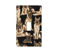 Placa de cubierta para interruptor de luz con estampado de perro pastor alemán, cubierta de pared de palanca, tamaño estándar 11,4 x 7 cm