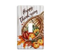 Placa de cubierta para interruptor de luz Cornucopia de Acción de Gracias, decoración de cosecha de otoño para el hogar, placas de pared termoplásticas de otoño, tamaño estándar, palanca única