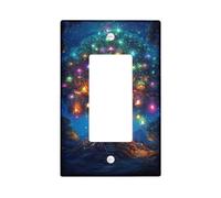 Placa de cubierta para interruptor de luz de árbol de hadas, árbol encantado colorido para decoración del hogar, mágico en habitaciones de niños, termoplástico, tamaño estándar individual basculante