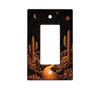Placa de cubierta para interruptor de luz de atardecer del desierto, cubierta de toma, paisaje de cactus naranja cálido para decoración del hogar, placas de pared termoplásticas, balancín individual