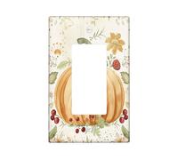 Placa de cubierta para interruptor de luz de calabaza de cosecha otoñal/cubierta de salida, verduras de otoño naranja para decoración de vacaciones, placas de pared termoplásticas, balancín individual