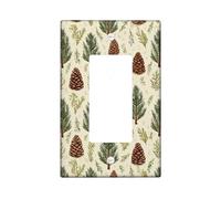 Placa de cubierta para interruptor de luz de cono de pino, cubierta de enchufe, diseño de bosque natural verde para decoración del hogar, placas de pared termoplásticas, balancín individual de tamaño
