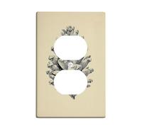 Placa de cubierta para interruptor de luz de cono de pino, decoración rústica marrón natural para acentos otoñales del hogar, placas de pared termoplásticas, tamaño estándar, salida dúplex individual