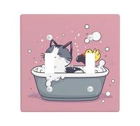 Placa de cubierta para interruptor de luz de gato, tornillos incluidos, dibujos animados, animales, lindas burbujas, tina, goma, pato, niña, rosa, gris, policarbonato (PC), decoración de pared, baño