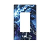 Placa de cubierta para interruptor de luz de mago de esqueleto de Halloween, color blanco hueso espeluznante para decoración de pared, placas de pared termoplásticas, balancín individual de tamaño