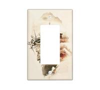 Placa de cubierta para interruptor de luz de Pascua, color beige, cordero de crucifixión de Jesús para acentos espirituales de pared, placas de pared termoplásticas, balancín individual de tamaño