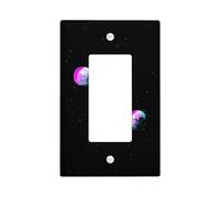Placa de cubierta para interruptor de luz estilo galaxia/cubiertas de toma, colores cósmicos para acentos de pared, placas de pared termoplásticas, balancín individual de tamaño estándar
