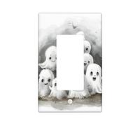 Placa de cubierta para interruptor de luz fantasma de Halloween, cubierta de enchufe, decoración de fantasmas lindos para acentos de pared, placas de pared termoplásticas, tamaño estándar, balancín