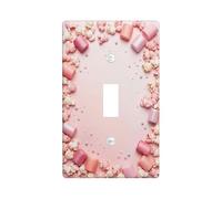 Placa de cubierta para interruptor de luz individual de palomitas de maíz, cilindros juguetones, estrellas, primavera, melocotón, plástico, tamaño estándar, placas de pared decorativas para sala de