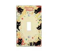 Placa de cubierta para interruptor de luz individual, diseño de gato, hilo de burbujas de plástico amarillo, tamaño estándar, para decoración del hogar, sala de estar, nuevo apartamento (individual)
