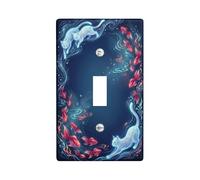 Placa de cubierta para interruptor de luz individual, diseño de gatos, diseño de peces de fantasía, agua, ninguno azul, tamaño estándar, cubierta de interruptor de luz para dormitorio, baño, cocina