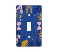 Placa de cubierta para interruptor de luz individual, líneas abstractas modernas de reloj de arena de plástico azul, tamaño estándar, cubierta de interruptor de luz para dormitorio, baño, cocina