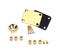 Placa de cuello de guitarra eléctrica, cuello redondo, 4 agujeros, placa de montaje trasera de metal con tornillos