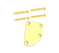Placa de cuello para guitarra metálica de 4 agujeros con placa de conexión por tornillo accesorio con tornillos Pieza de montaje