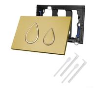 Placa de descarga de cisterna oculta para la serie Geberit, kit de repuesto de botón de descarga doble de plástico con diseño moderno, 25 x 17 cm (dorado)