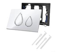 Placa de descarga de inodoro montada en la pared compatible con Geberit UP300, panel actuador de doble descarga diseño de ahorro de agua, accesorio de baño de 25 x 17 cm (plata)