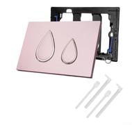 Placa de descarga dual compatible con Geberit UP300, elegante panel actuador de inodoro montado en la pared con patrón de gotas, botón de cisterna de plástico, 25 x 17 cm, rosa (rosa)