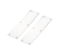 Placa de Empuje de Dedo de Puerta, 2x Placa de Empuje de Puerta de Fuego de Acero Inoxidable/Placa de Empuje 300x80mm Protección de Puerta/Parte Inferior de Puerta con Tornillos, Esquina Cuadrada