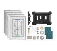 Placa de empuje oculta para Geberit Sigma 30/20/50, instalación a ras de superficie, placa de accionamiento con fijación magnética, con 4 pegatinas con patrón de costura, color negro