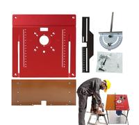Placa de enrutador, placa de aluminio para mesa de router, placa de inserción multifuncional con orificio central, accesorio de carpintería para principiantes, entusiastas y profesionales