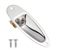 Placa de entrada de guitarra, 1/4 de pulgada Stratocaster Jack Ferrule Jack Jack Placa de enchufe de guitarra Placa de salida de guitarra, cubierta plateada para Fender Stratocaster Guitarra Eléctrica