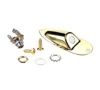 Placa de entrada de salida de guitarra profesional con arandela de dientes de engranaje para un montaje seguro, diseño de alta tensión, juego de instalación de placa de enchufe de guitarra