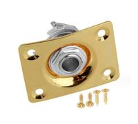 Placa de entrada de salida de guitarra rectangular de 6,35 mm con tornillos de montaje para piezas de bajo de guitarra eléctrica