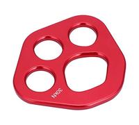 Placa de equipo de escalada en roca conector de 4 agujeros para actividades al aire libre color rojo rodamiento 30KN para escalada
