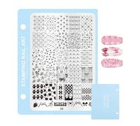 Placa de estampación de uñas - Manicura Prensa Herramienta de Forma de Prensa, Juego de sellos de uñas - Para principiantes y estudios y Preparación de bodas Salón Practicar en casa