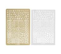 Placa de estampado de uñas florales con imágenes para decoración de manicura, placas de sello de uñas