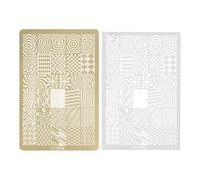Placa de estampado de uñas florales con imágenes para decoración de manicura, placas de sello de uñas