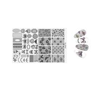 Placa de estampado de uñas profesional que muestra un hermoso patrón oriental, sello artístico para diseños únicos, placas de estampado floral