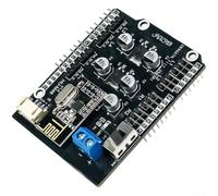 Placa de expansión compatible con Arduino de 8 canales para motor Pwm con receptor inalámbrico de 2,4 g para control de brazo robótico y ondas sonoras negro (A)