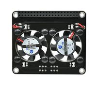 Placa de expansión de gestión térmica, doble ventilador de refrigeración integrado con luces LED para Raspberry 5 operaciones estables, placa de expansión de ventilador de refrigeración