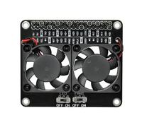 Placa de expansión de gestión térmica Ventilador de refrigeración doble Luces LED integradas para Raspberry 5 operaciones estables Placa de refrigeración activa con luz ambiental LED