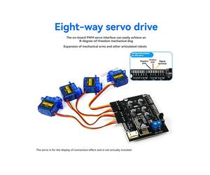 Placa de Expansión de Servoaccionamiento PWM de 8 Vías con Control de Brazo Robótico y Receptor Integrado de 2,4 G.
