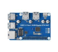 Placa de expansión Waveshare USB 3.2 Gen1 HUB ETH HAT para Raspberry Pi