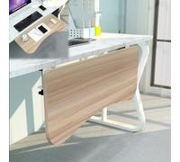 Placa de extensión de escritorio plegable para teclado y mouse, soporte de acero tipo K, capacidad de 25 kg, montaje de abrazadera, superficie de madera de 75 x 25 cm, solución óptima para tu espacio