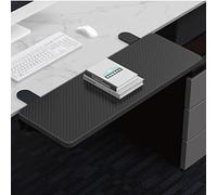 Placa de extensión ergonómica para escritorio, abrazadera para teclado, cajón, soporte de mesa, reposabrazos, soporte de estante, codo de computadora, negro, 55 x 24 cm (negro, 64 x 24 cm)