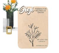 Placa de flores con huella de mano | Gracias por tu apoyo al crecer | Flores personalizadas para abuela con de manos infantiles - Decoración para el Día de la Madre