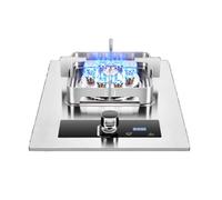 Placa De Gas, 1 Cocina De Gas Con Sincronización De 8,5 Kw De Escritorio Y Quemadores Integrados De Doble Uso, Estufa De Gas Fierce Fire De 9 Cavidades NG/GLP, For Acampar En Casa Al Aire Libre(LPG)